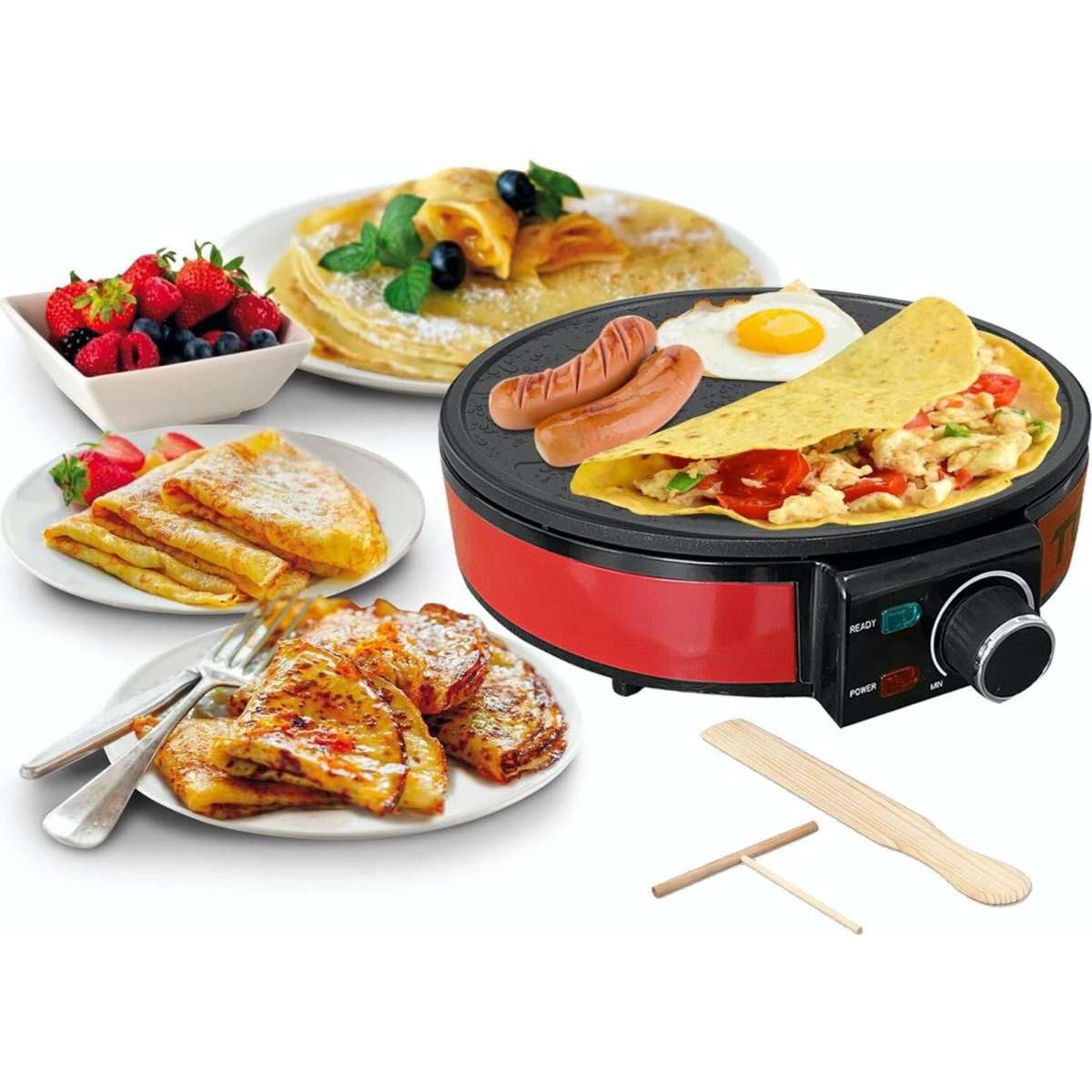 TODO 1400W Electric Crepe Maker NonStick Pancake Skillet Griddle Grill