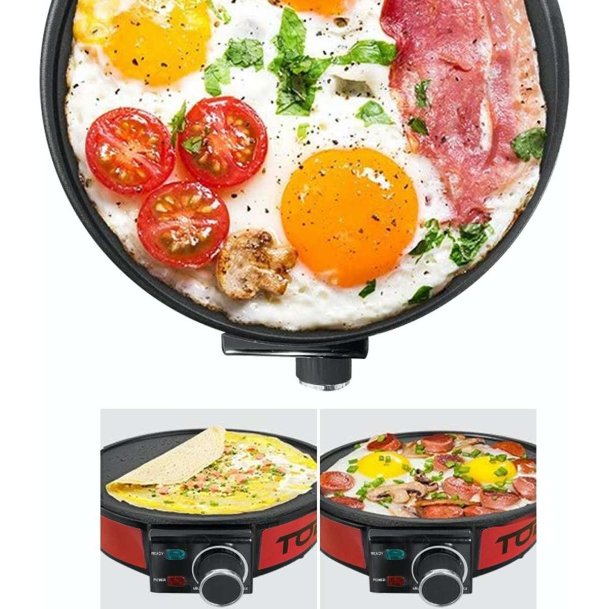TODO 1400W Electric Crepe Maker NonStick Pancake Skillet Griddle Grill