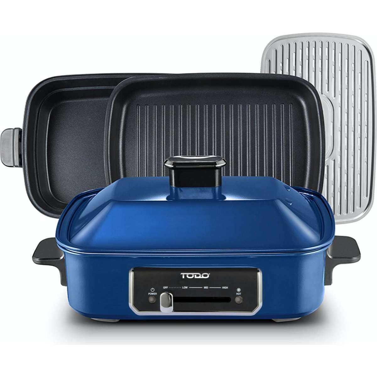 TODO 1400W 3in1 Electric Multifunction Cooking Pot BBQ Grill Pan Hot