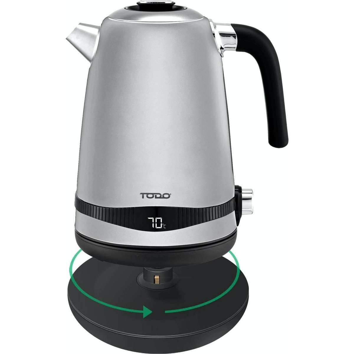 TODO 1.7L Stainless Steel Cordless Kettle Keep Warm Electric Led Water