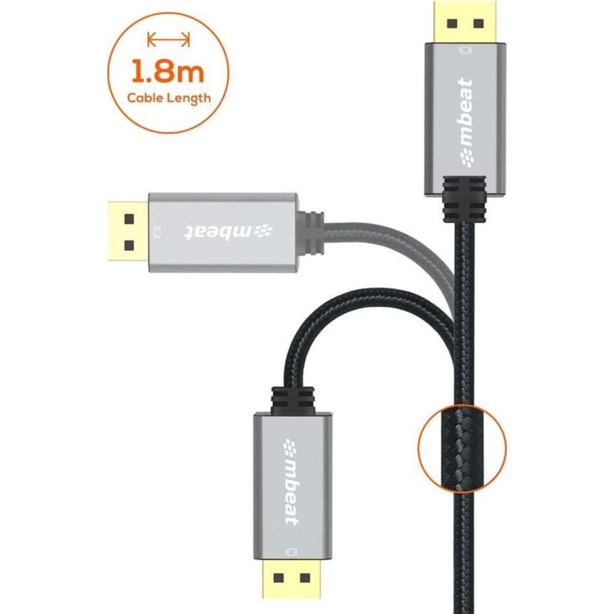 Mbeat ToughLink 8K DisplayPort Cable 1.8m | Woolworths