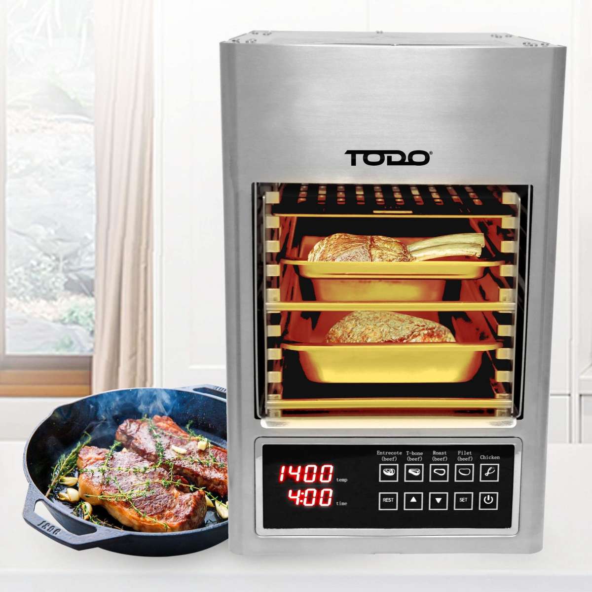 TODO 1600W Oven Grill Beef Maker 11L Steak Grill 850 Celcius