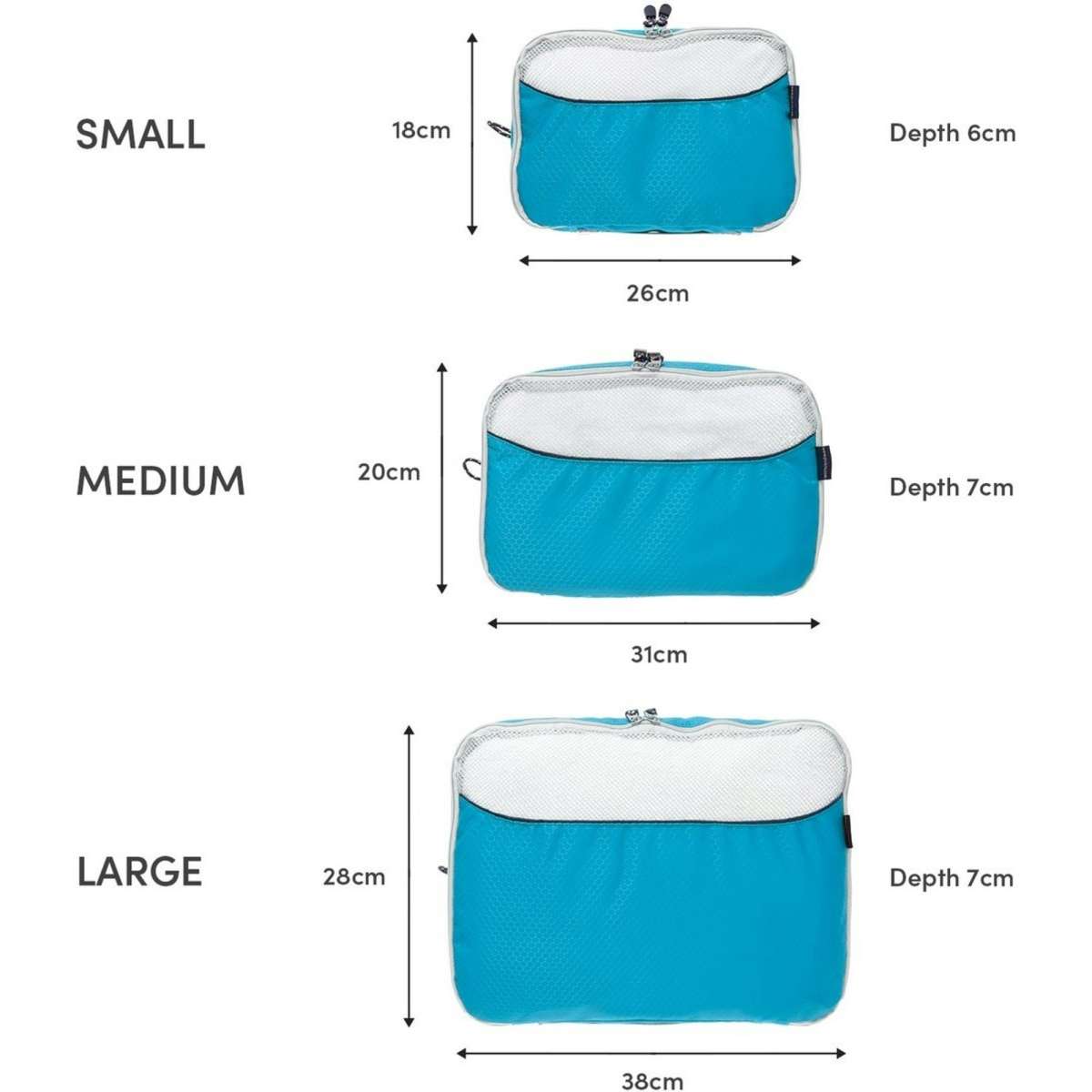 Globite Packing Cubes 3 Pack Blue Woolworths