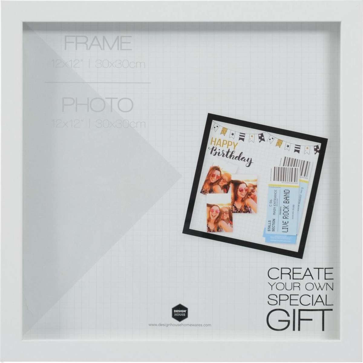 Design House Madison Photo Frame 12" x 12" White Woolworths