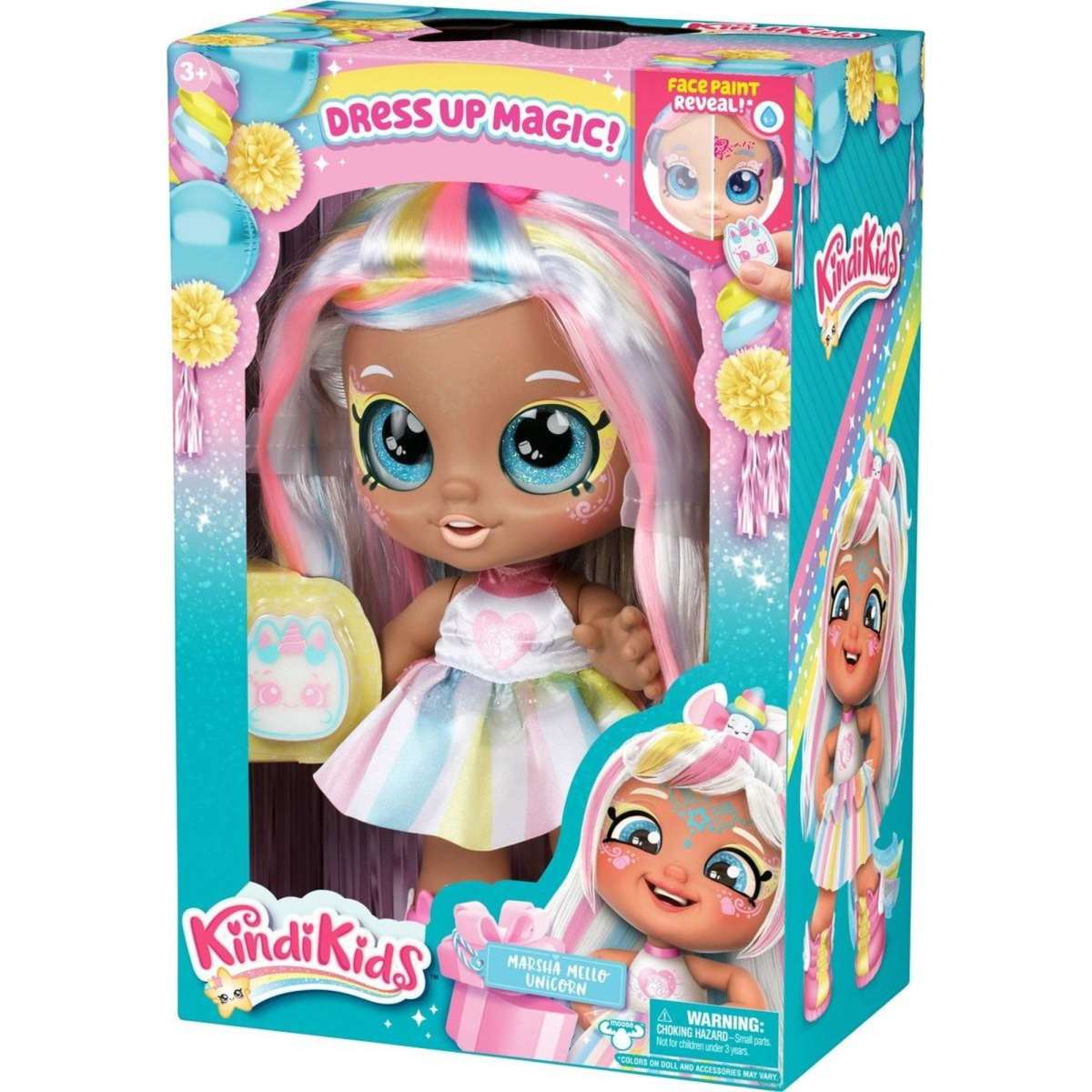 Kindi Kids Dress Up Magic Marsha Mello Unicorn Face Paint Reveal Doll ...