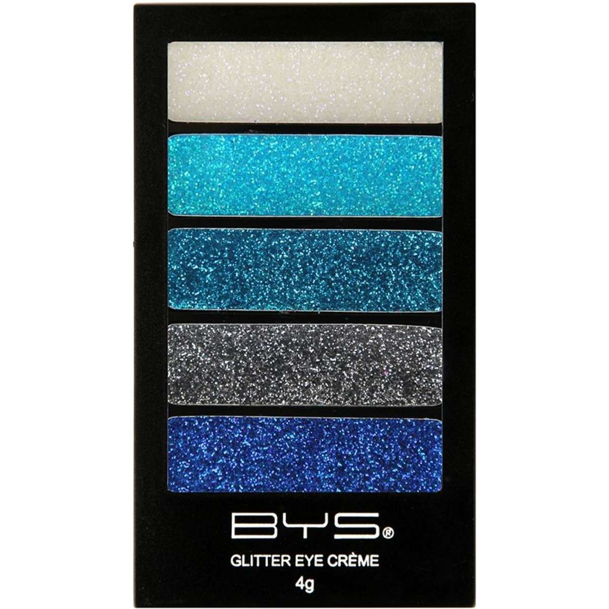 BYS Glitter Creme Makeup Palette Platinum Blues 5 Shades 4g Woolworths