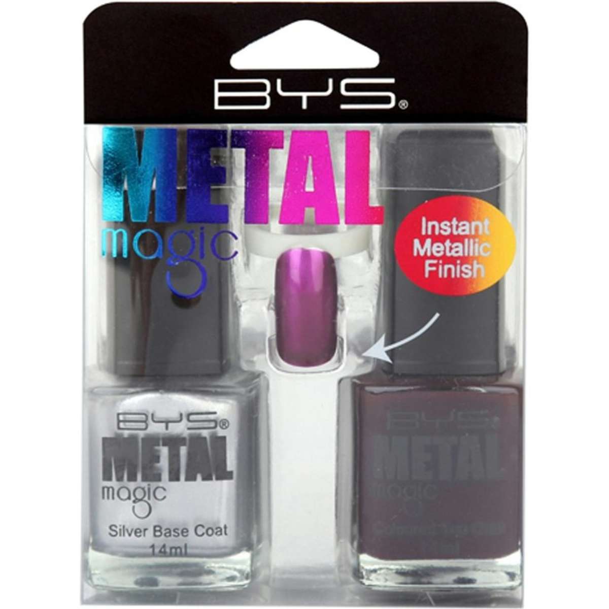 BYS Nail Polish Metal Magic Amethyst Fusion 2pc Woolworths