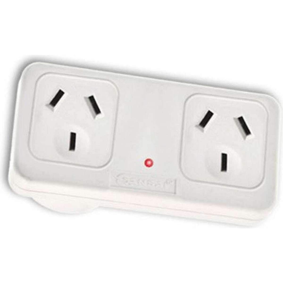 SansaiHorizontal Right Hand Side Powerpoint Double Surge Protector