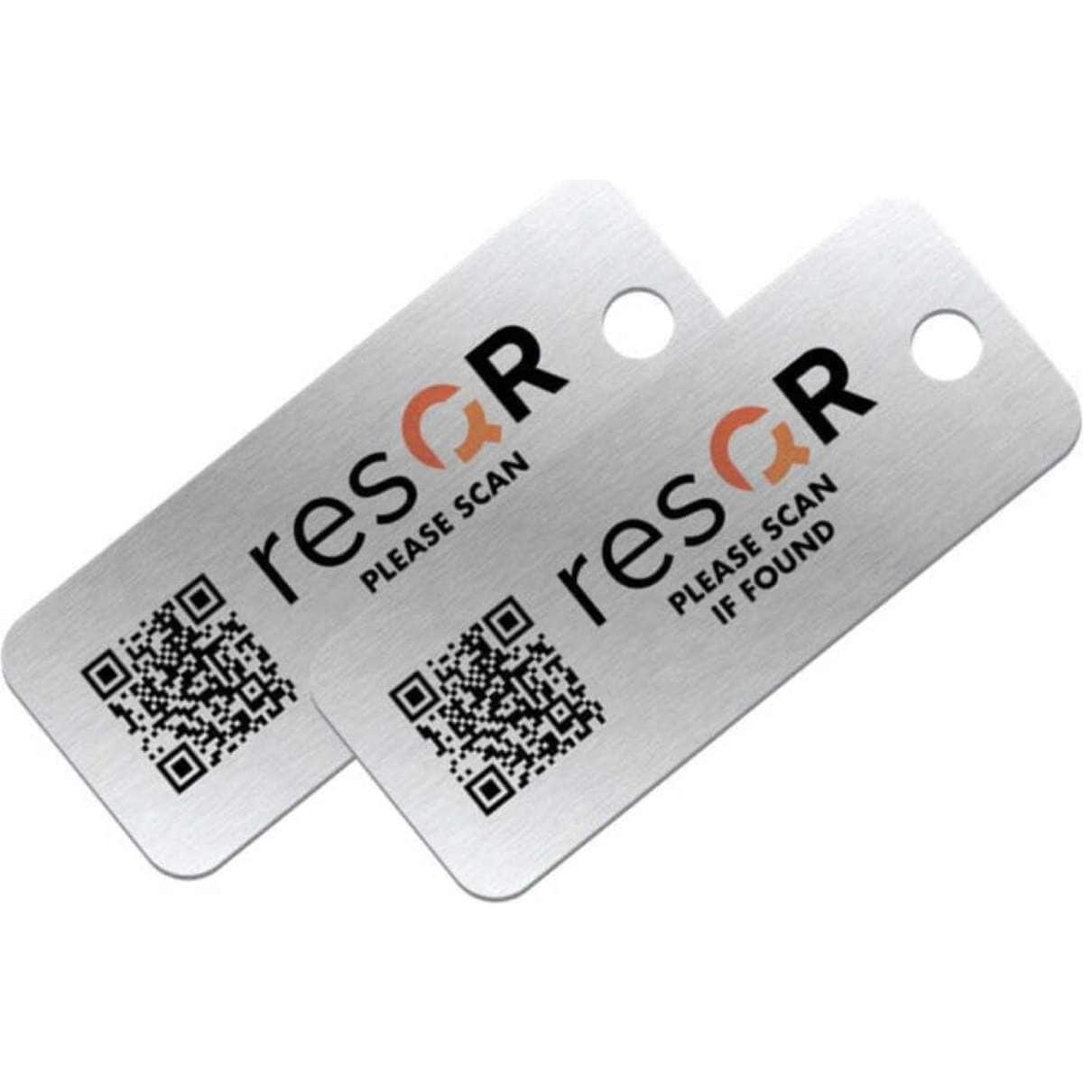 Resqr Aluminium Tag Pack Lost Item Recovery Scratch Resistant Key/Bag Tags 2pc Woolworths