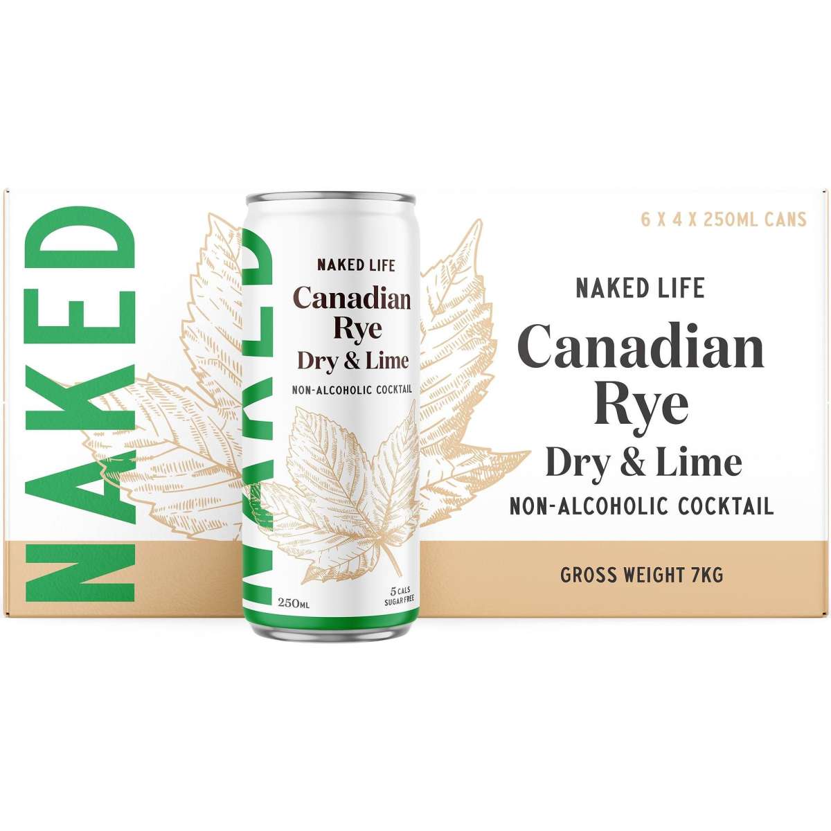 Naked Life Non Alcoholic Canadian Rye Spirit Dry Lime X Ml Cans Woolworths