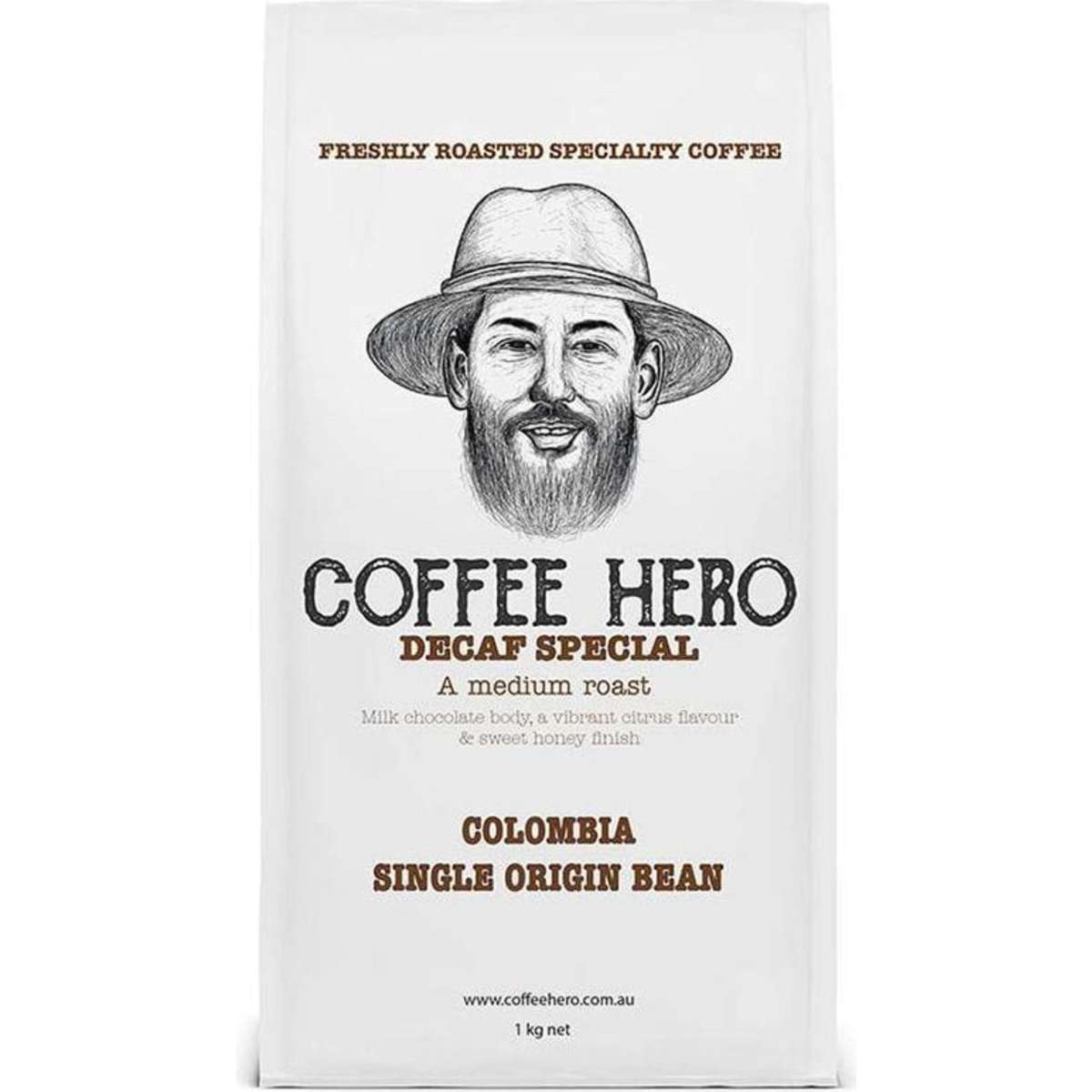 Coffee Hero Colombian Decaf single origin whole beans 1kg Woolworths