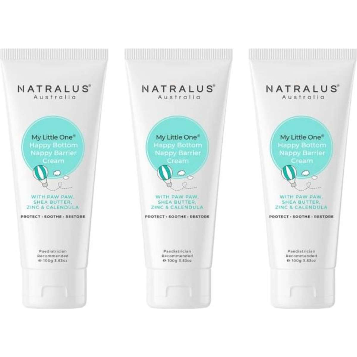 Natralus MLO Happy Bottom Nappy Barrier Cream 100g x 3 Woolworths