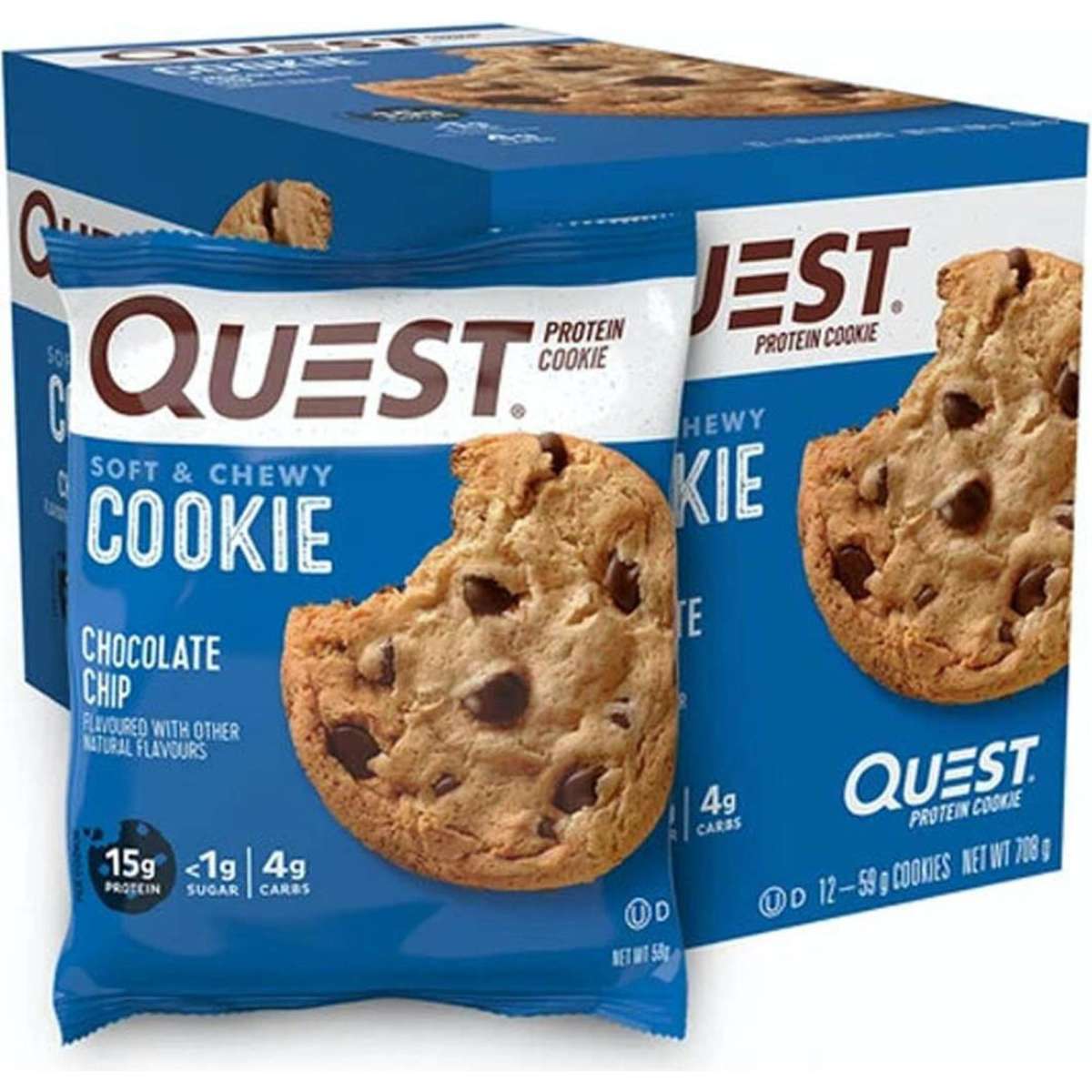 Quest Protein Cookie - Chocolate Chip 12pc 59g | Woolworths