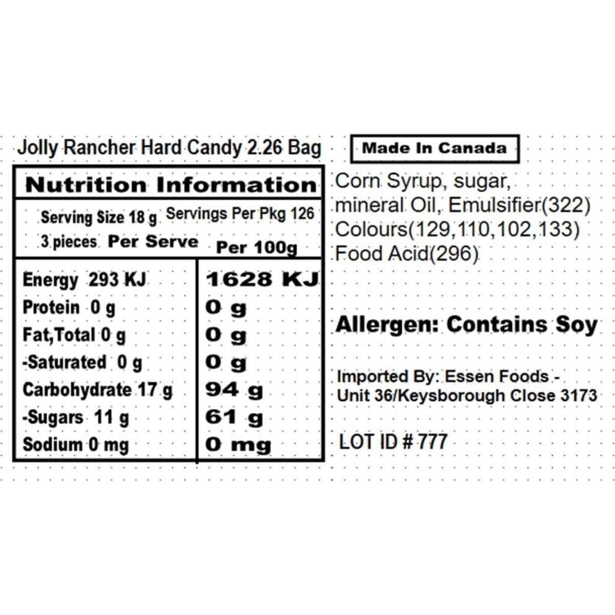 Jolly Rancher Hard Candy Bulk Size Bag 2.26kg 360pc Woolworths
