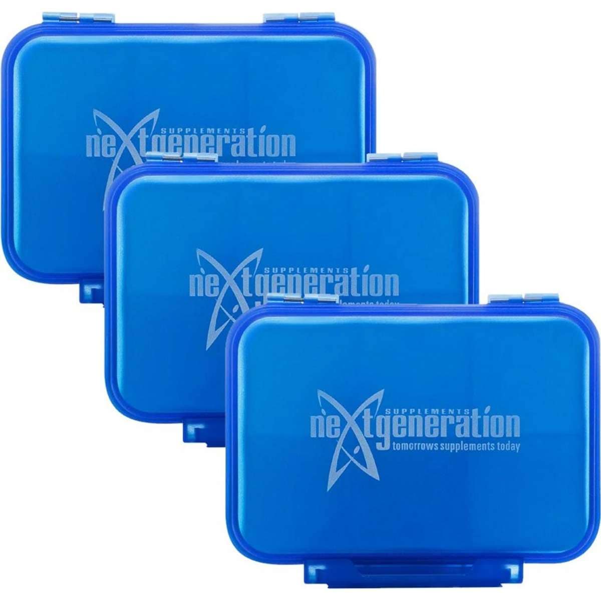 Next Generation Supplements Pill Box 6 Compartments Blue 3PK Woolworths