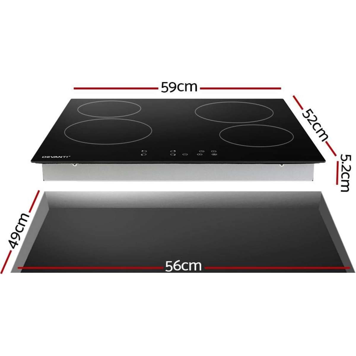 Devanti Electric Ceramic Cooktop 60cm Touch Control Woolworths