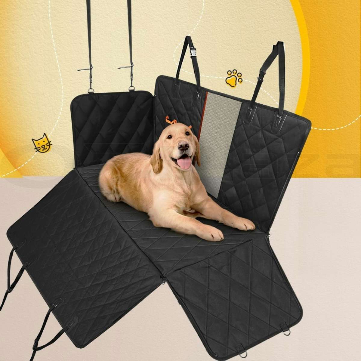 i.Pet Pet Car Seat Cover Dog Hammock Protector Back Waterproof Belt Non