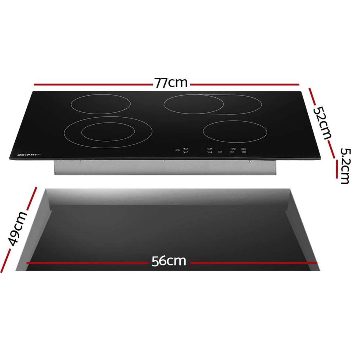 Devanti Electric Ceramic Cooktop 77cm Woolworths