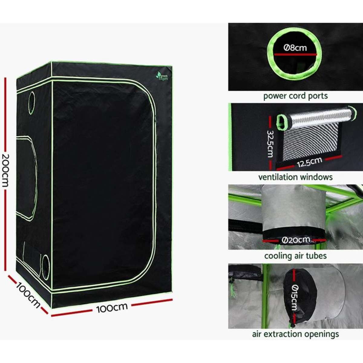Greenfingers Grow Tent Light Kit 100x100x200CM 4500W LED Full Spectrum