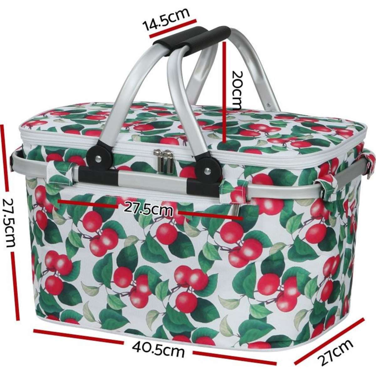 Alfresco Picnic Basket Folding Bag Hamper Insulated Food Cover Storage