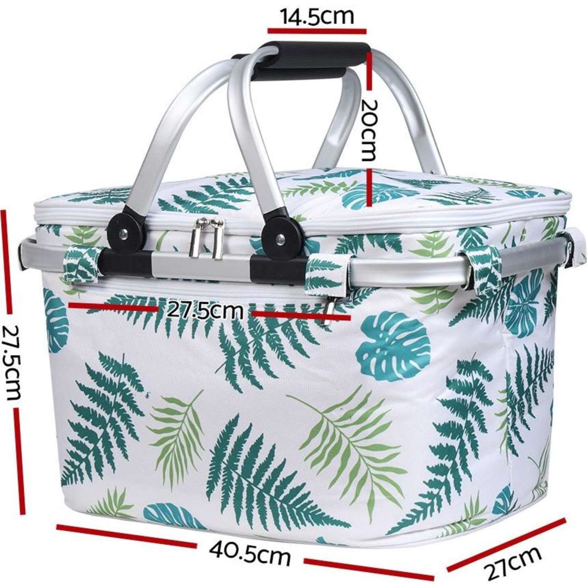 Alfresco Picnic Basket Folding Bag Insulated Hamper Food Cover Storage