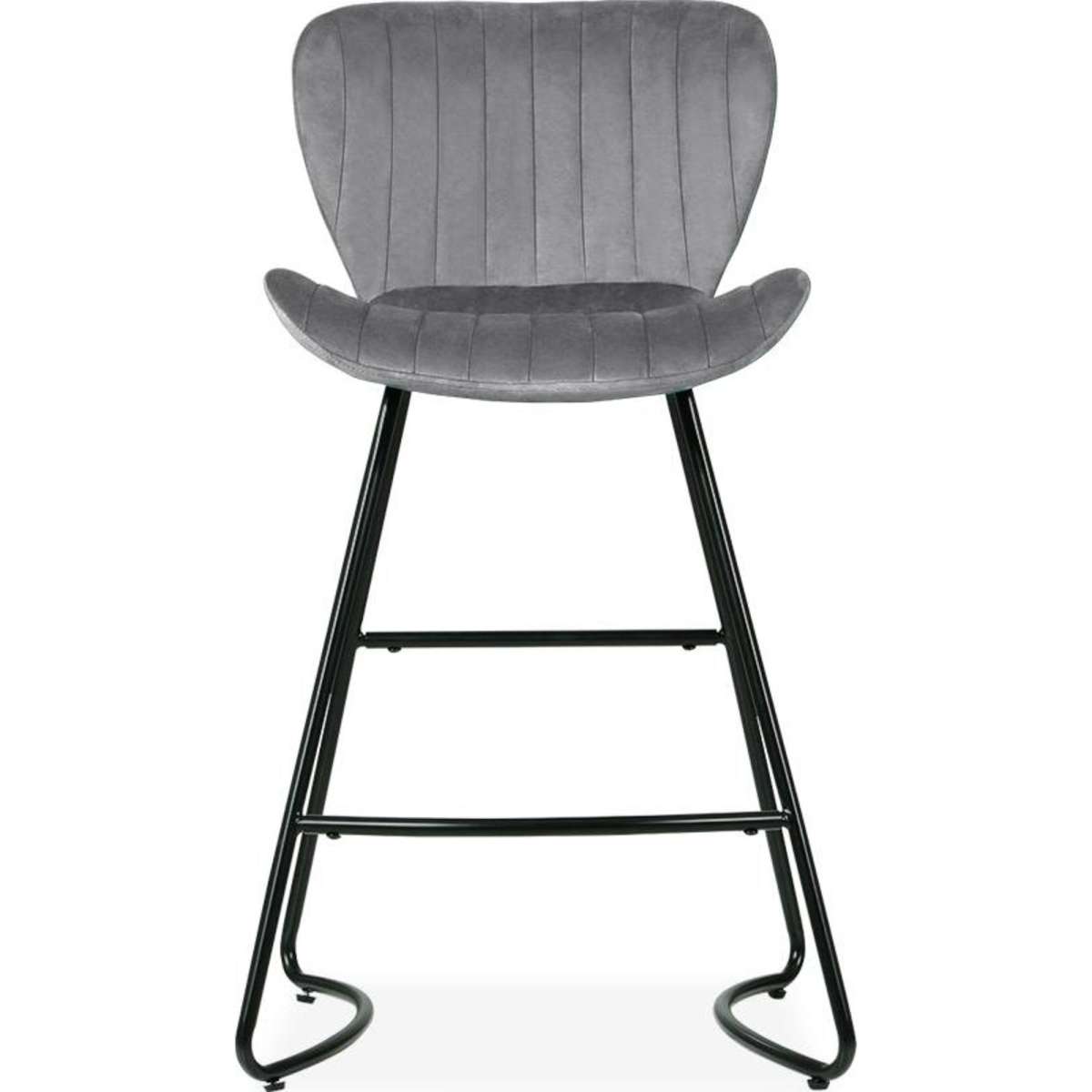 Artiss Set of 2 Bar Stools Kitchen Stool Velvet Dining Chairs Grey