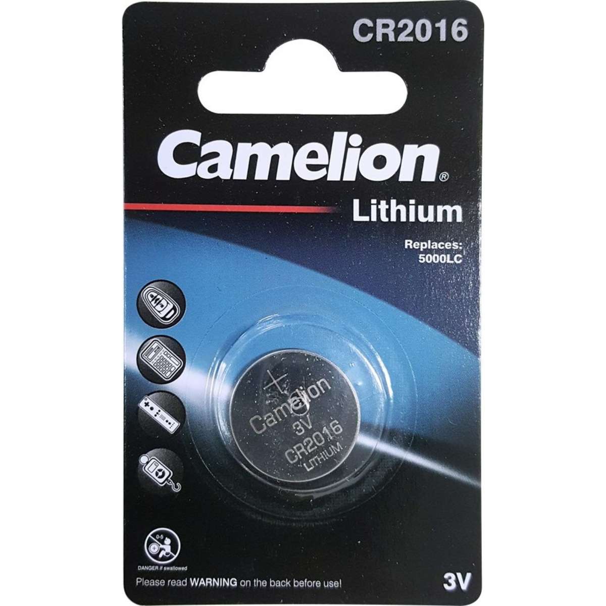 Camelion Lithium Button Cell CR2016 Single Card Woolworths