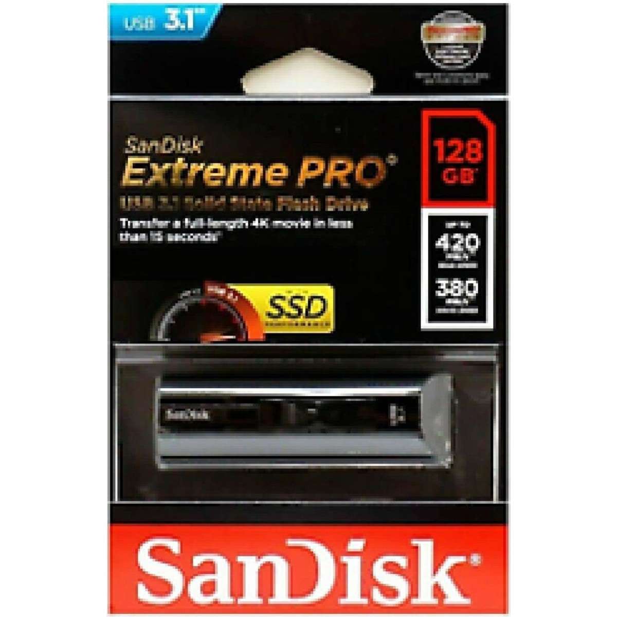 SanDisk Extreme Pro 128GB USB 3.1 Flash Drive 420MB/s Memory Stick