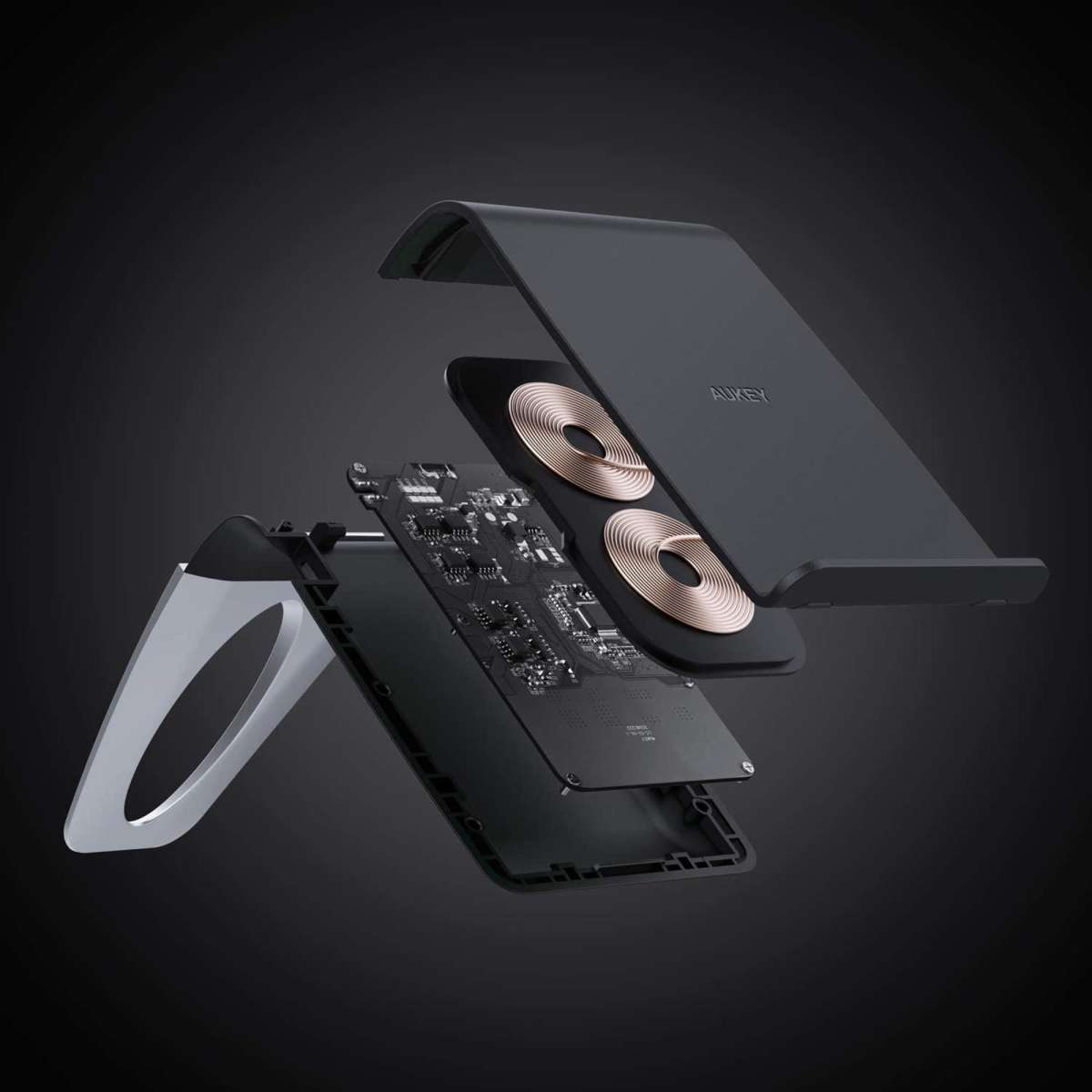 Aukey 10W Wireless Charging Stand Qi Certified Fast Charger Samsung