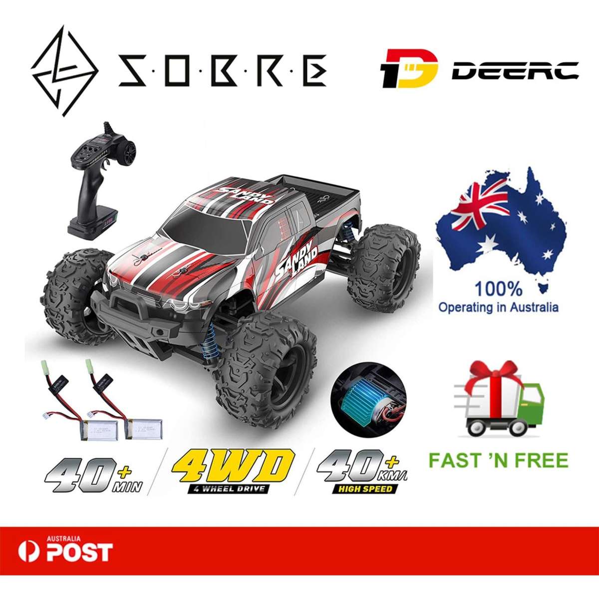 Deerc RC Car High Speed Remote Control Car 118 Scale 4WD Off Road