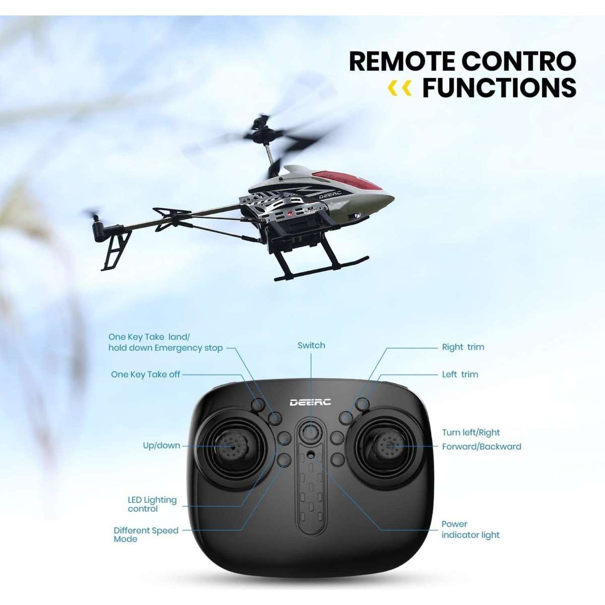 Deerc DE51 Remote Control Helicopter Altitude Hold RC Helicopters