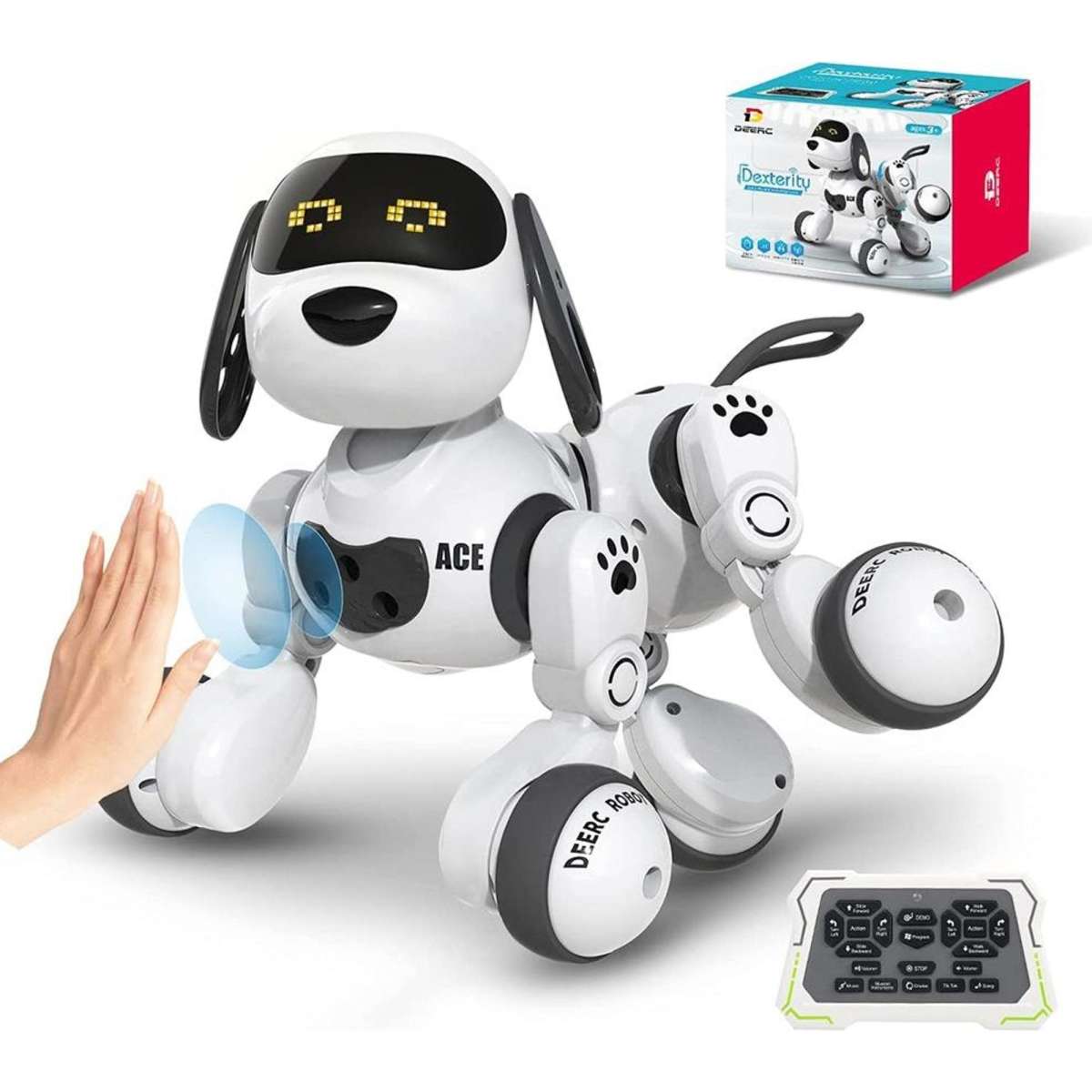 Deerc Remote Control Dog Robot Toys for Kids Programmable Smart RC Toy ...