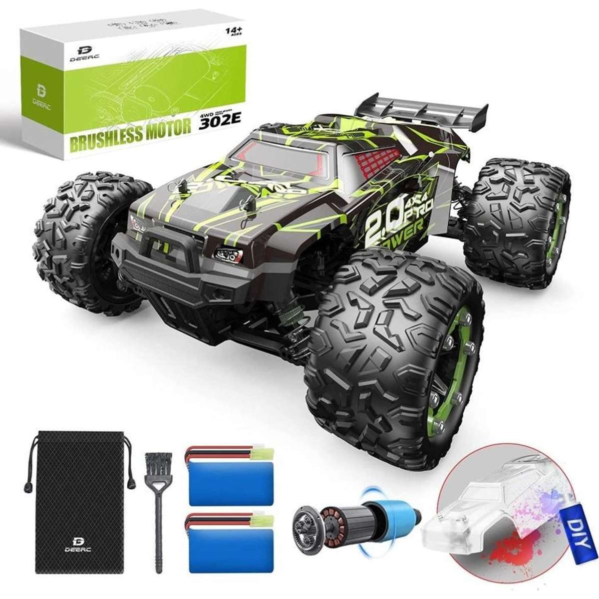 Deerc 302E RC Car High Speed Remote Control Car 118 Scale 4WD Monster