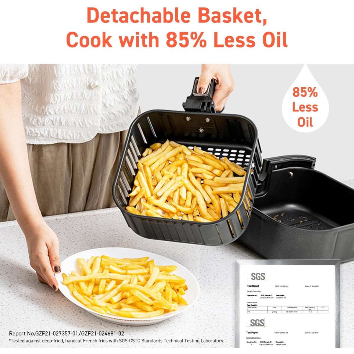 Cosori Air Fryer CP158 Large 5.5L LED Touch Digital Screen with Non