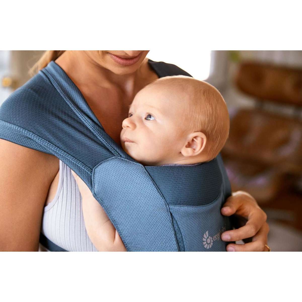 Ergobaby Embrace Soft Air Mesh Newborn Baby Carrier Blue Woolworths