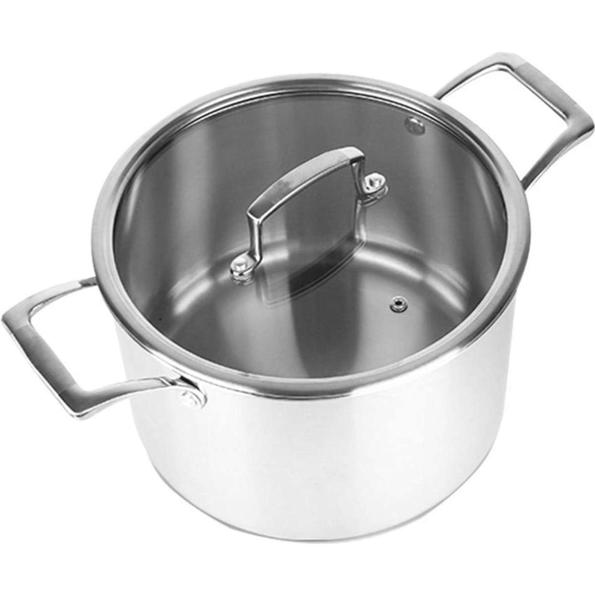 SOGA 22cm Stainless Steel Soup Pot Stock Cooking Stockpot Heavy Duty
