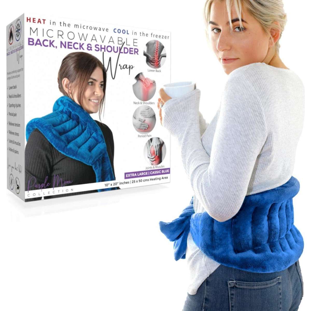 Purple Moon Electric Heating Pad & XL Heat Pack Wheat Bag 2PK Woolworths