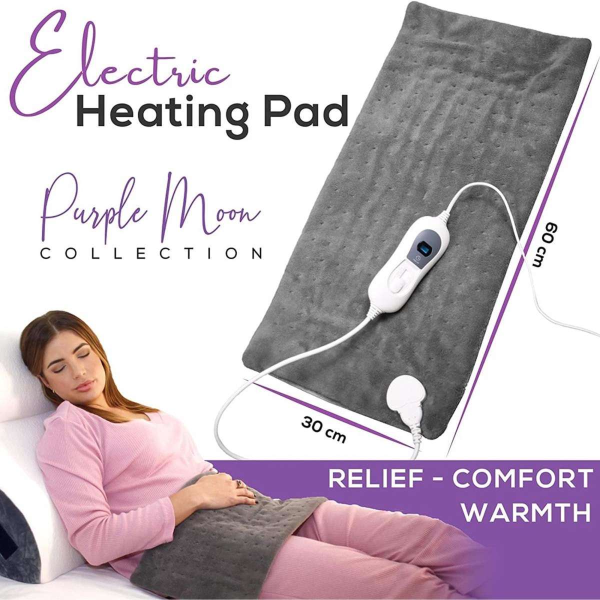 Purple Moon Electric Heating Pad & XL Heat Pack Wheat Bag 2PK Woolworths