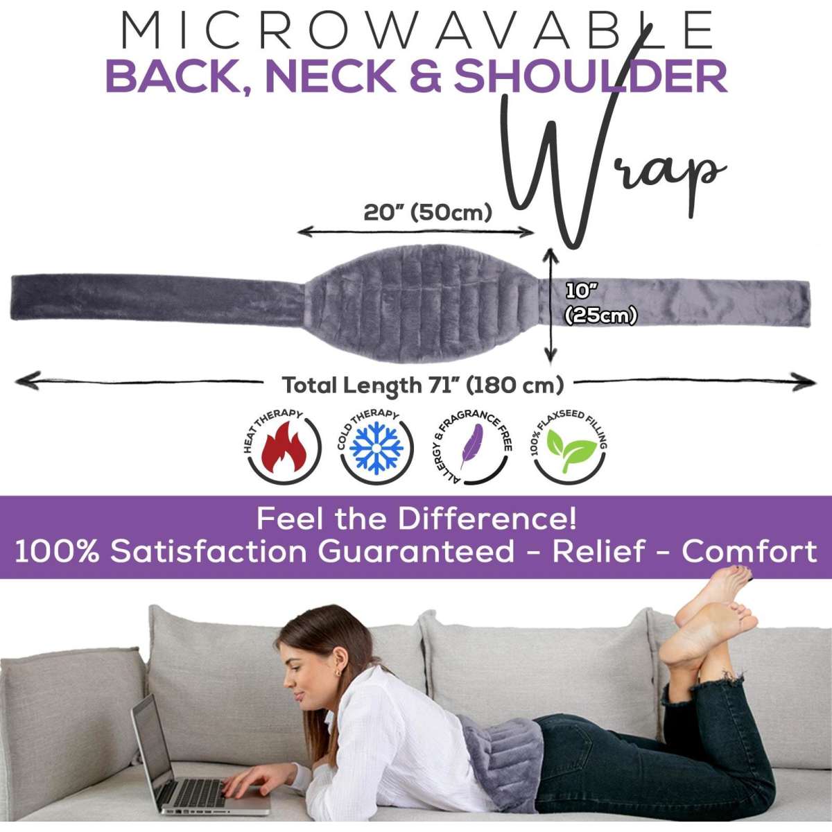 Purple Moon Microwavable Heat Packs Wheat Bags 2PK Grey Woolworths