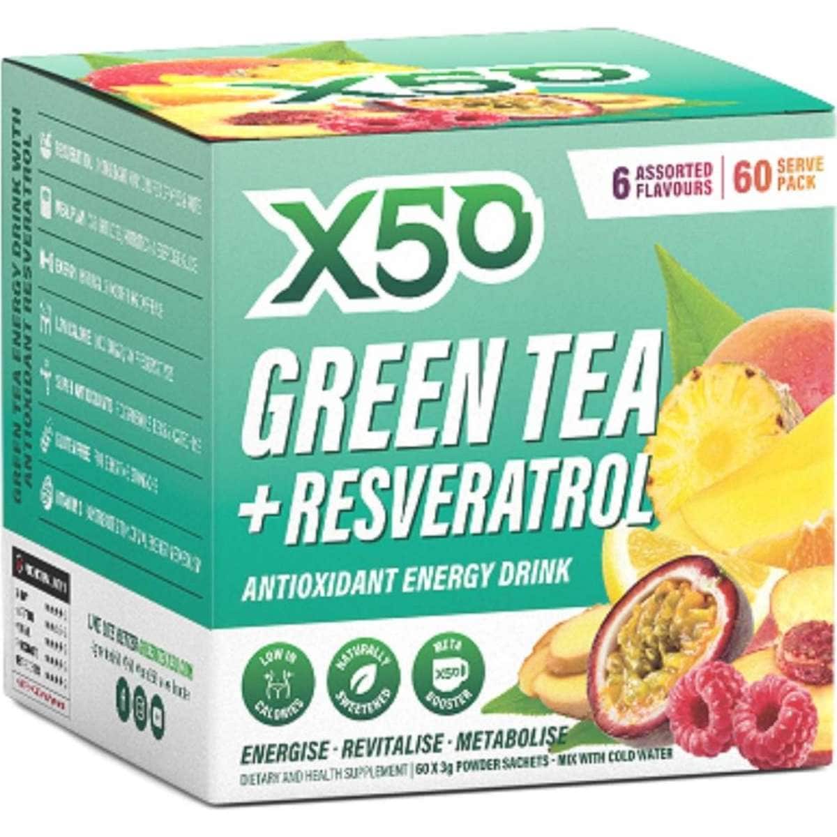 X50 Green Tea + Resveratrol60 ServesAssorted Woolworths