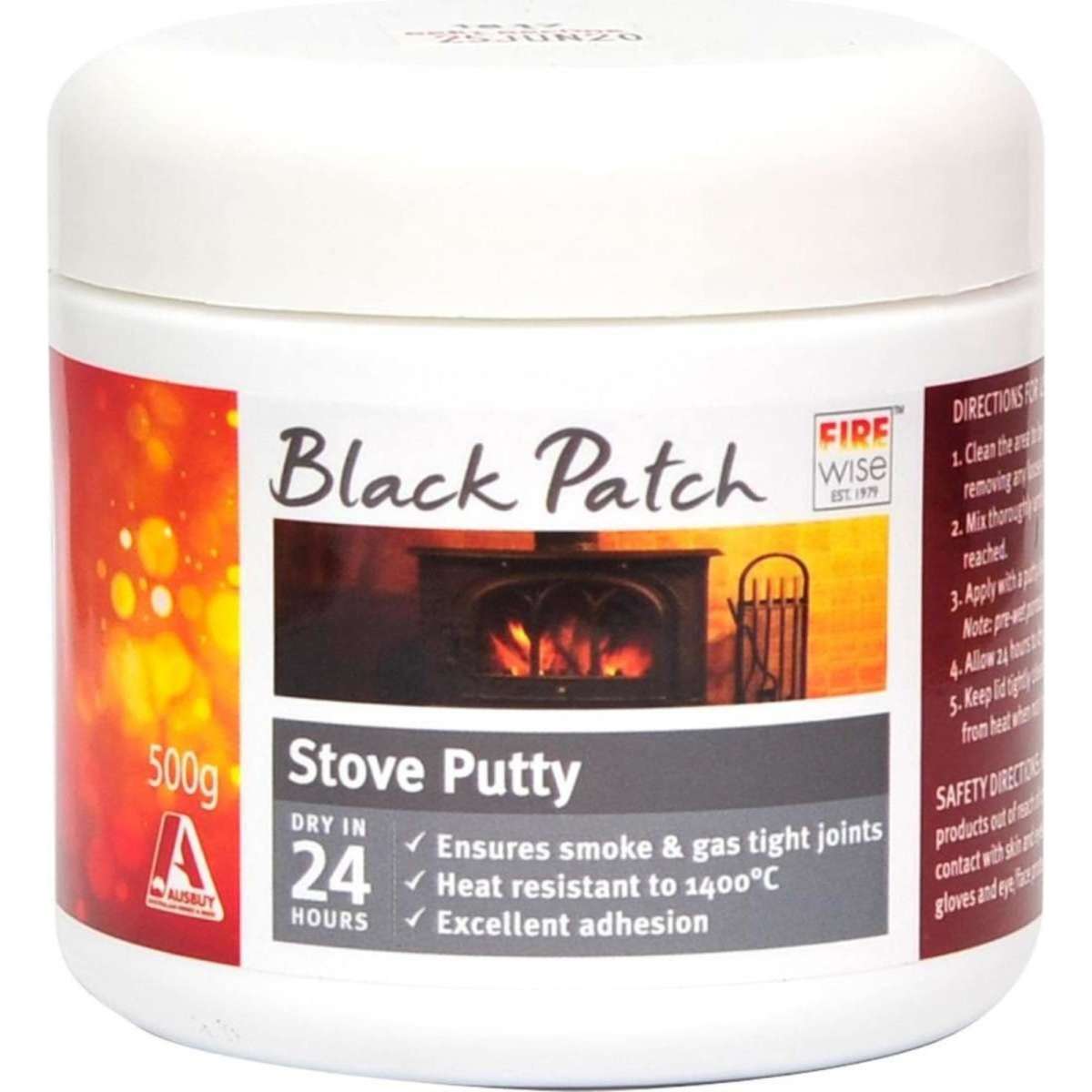 Rubbedin Firewise® Black Patch Stove Putty 500g Woolworths
