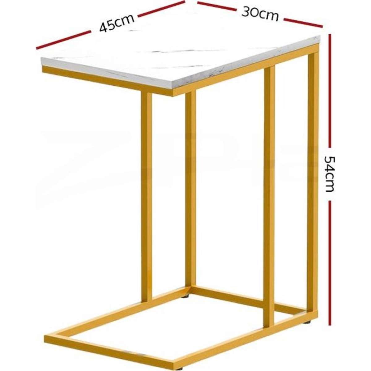 Artiss Coffee Table Side Table With Marble Effect White Woolworths