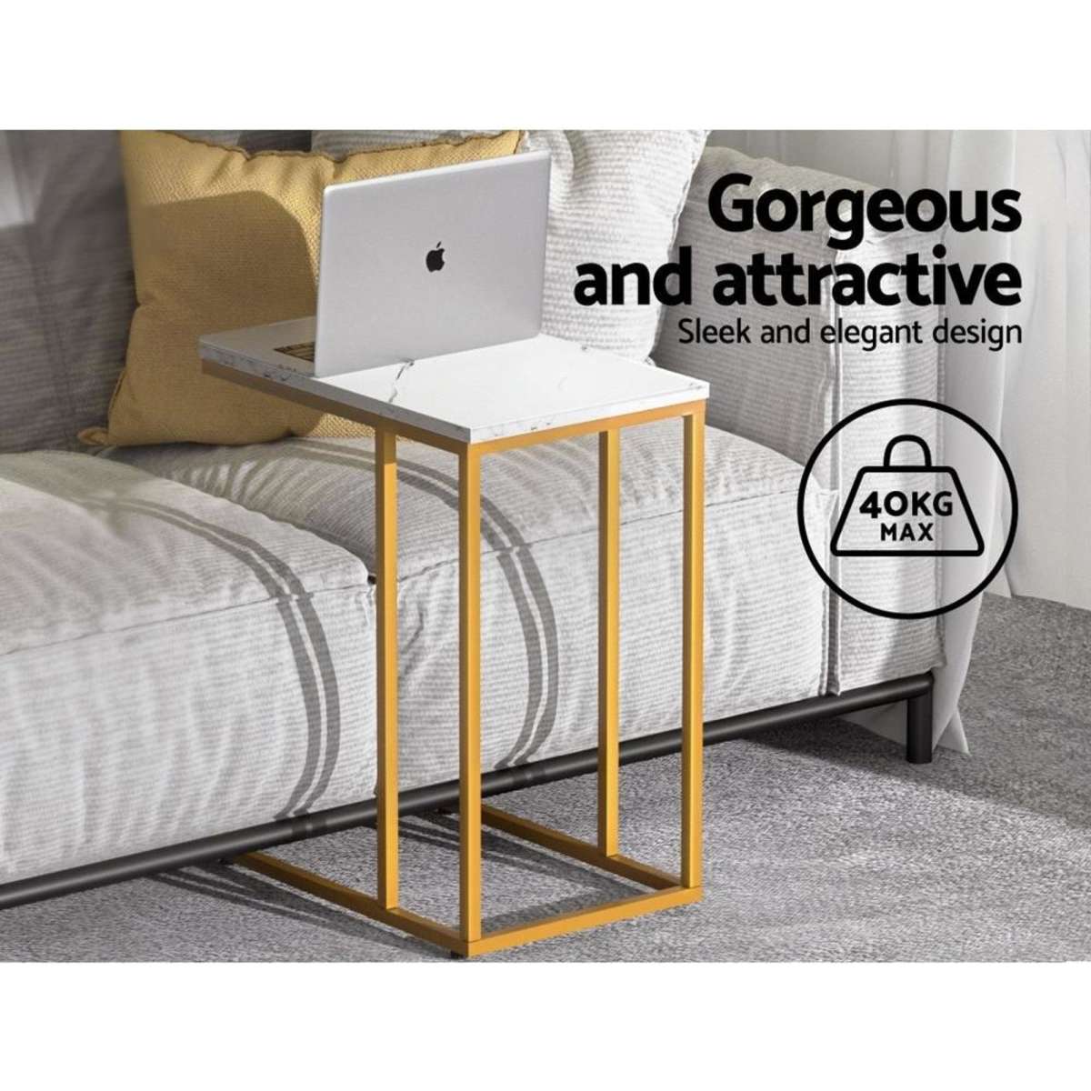 Artiss Coffee Table Side Table Marble Effect Emma Woolworths