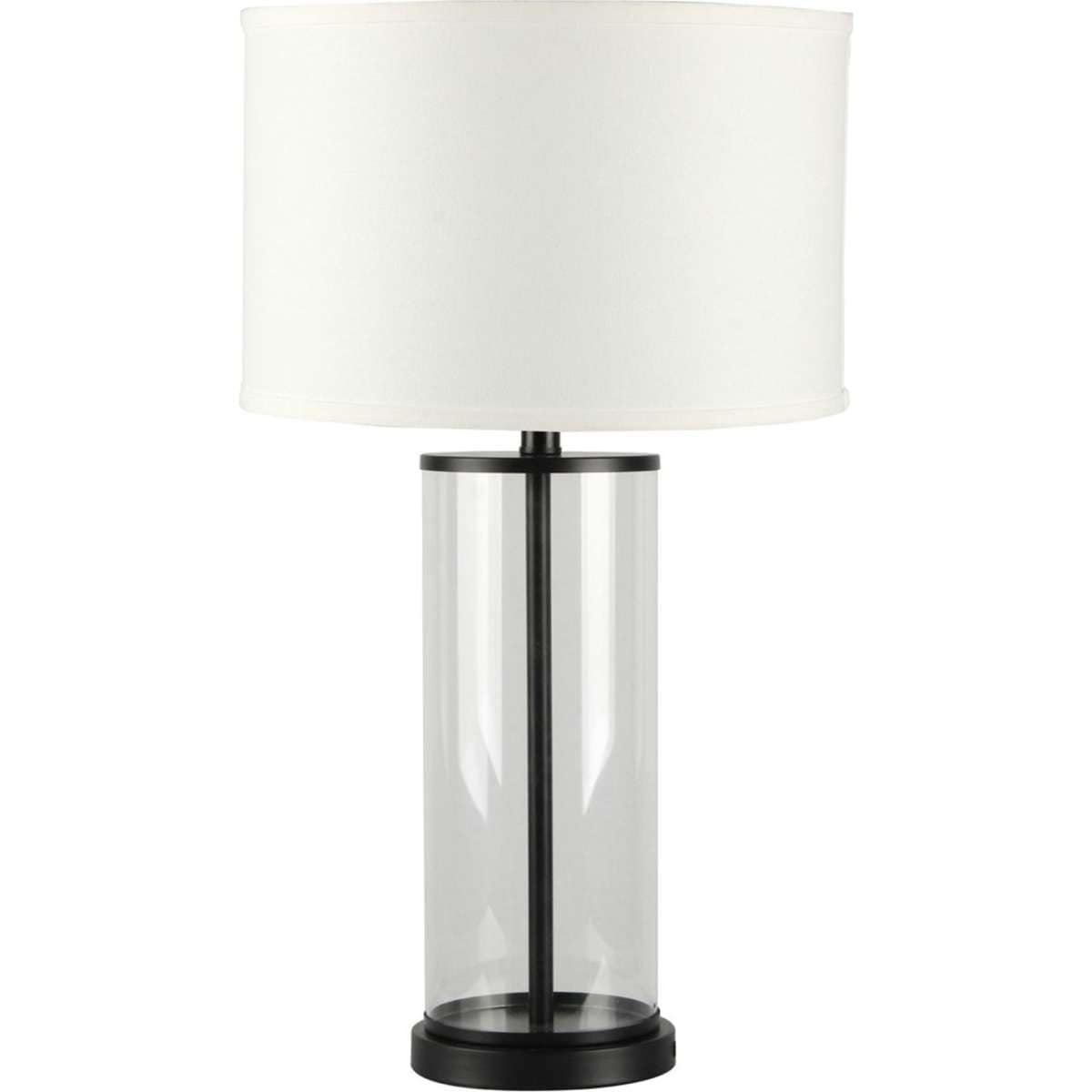 Cafe Lighting Left Bank Table Lamp Black with White Shade Woolworths