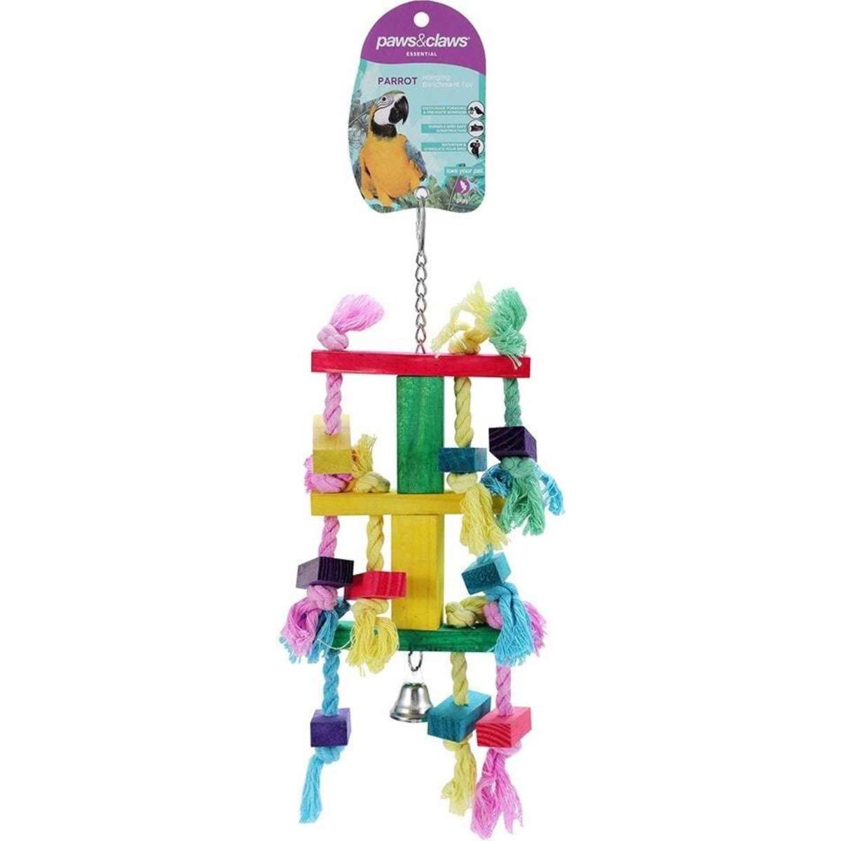 Paws And Claws Rope Tassle Parrot Pet/Bird Toy 30x12cm Woolworths