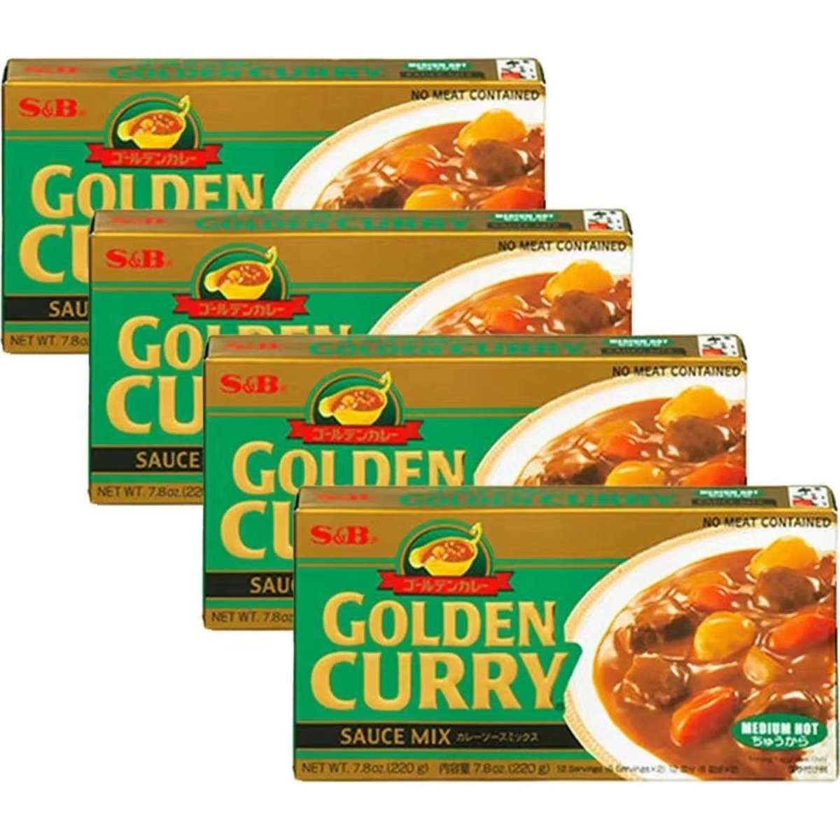 S&B Golden Curry Medium Hot 220g X 4Pack | Woolworths