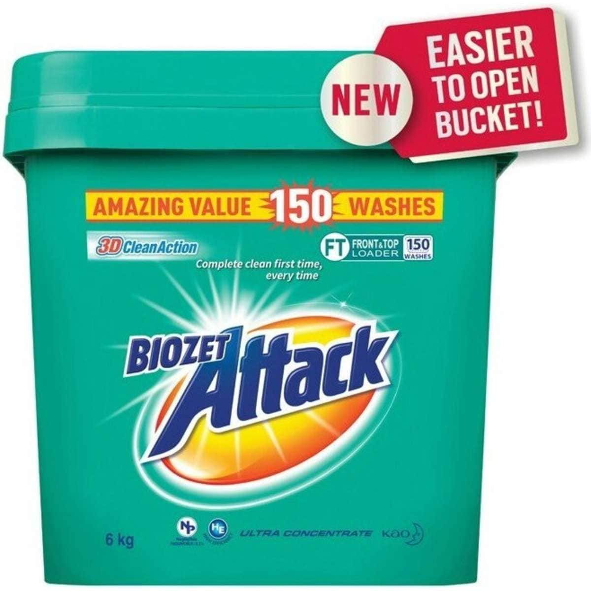 Biozet Attack Front & Top Loader Laundry Powder 6kg Woolworths
