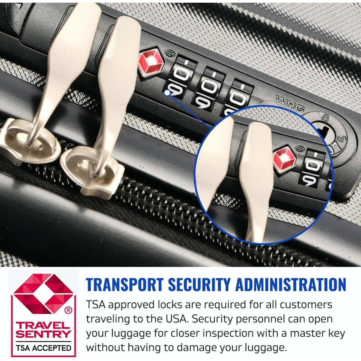 Bosnite 3pc Luggage Suitcase TSA Travel Bag Hardcase Lightweight Black