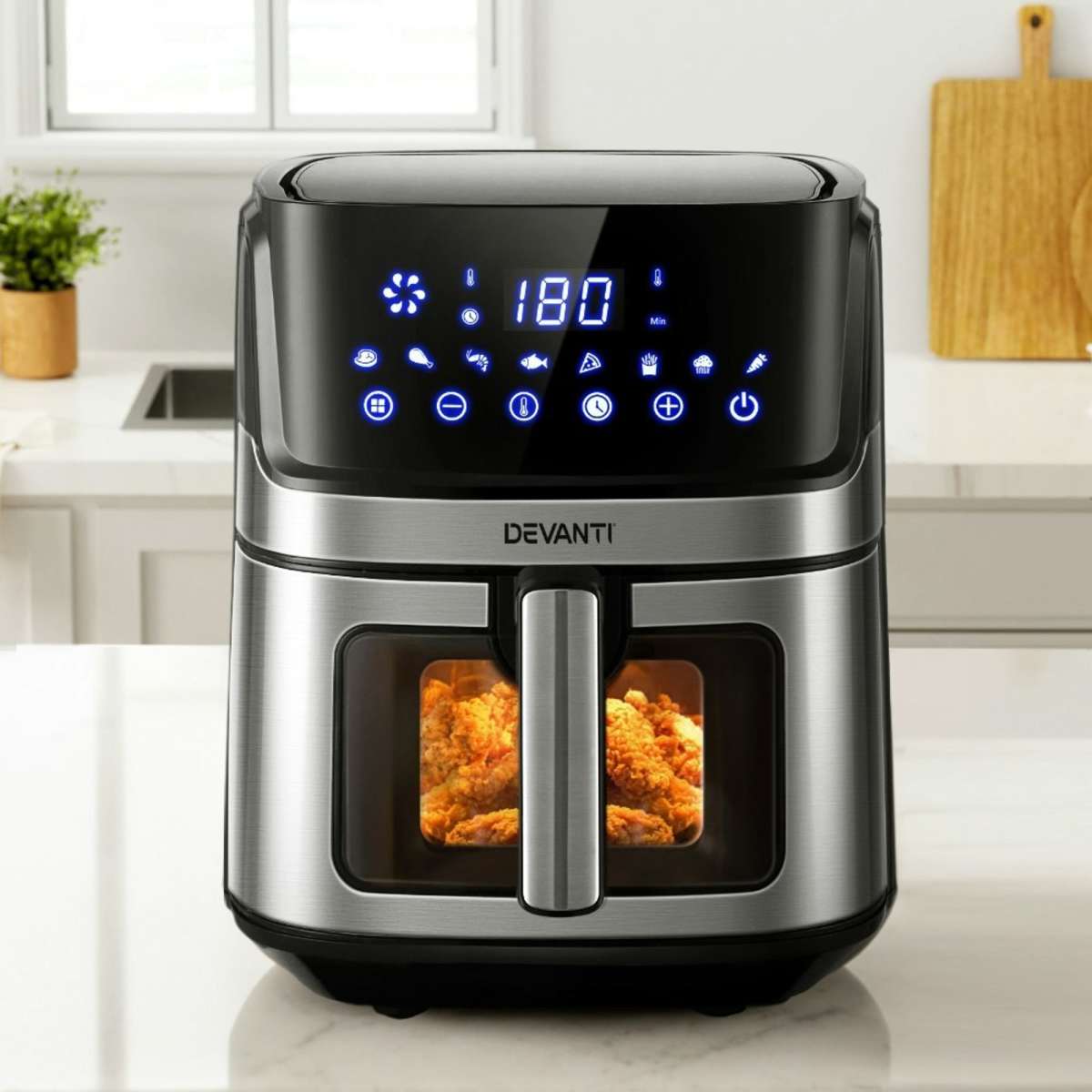 Devanti Air Fryer 6.5L LCD Fryers Clear Window | Woolworths