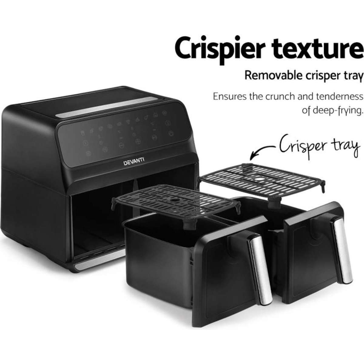 Devanti Air Fryer 8L Dual Zone Fryers Woolworths